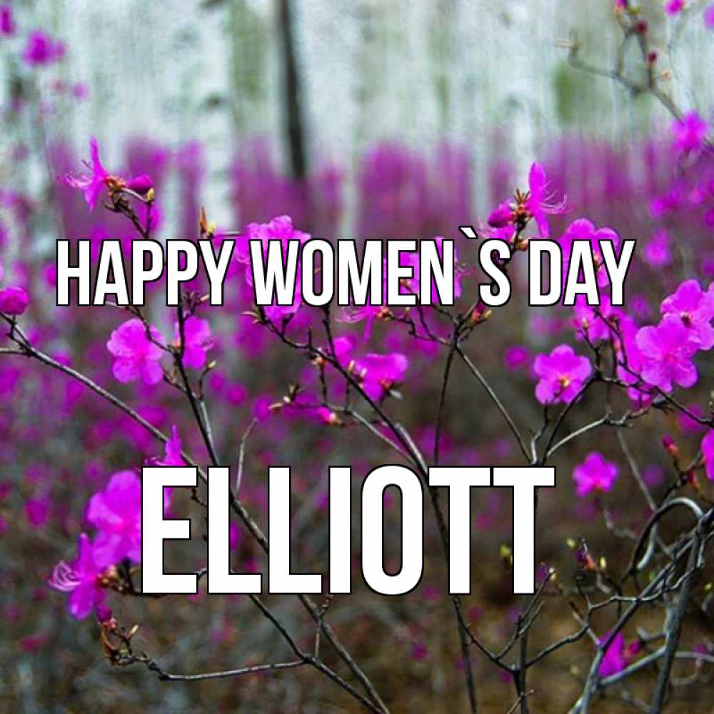 Greetings card с именем, Elliott happy women`s day дикие цветы Greetings with text for free download 